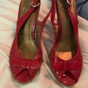 Red Paola Wedge Heels size 9